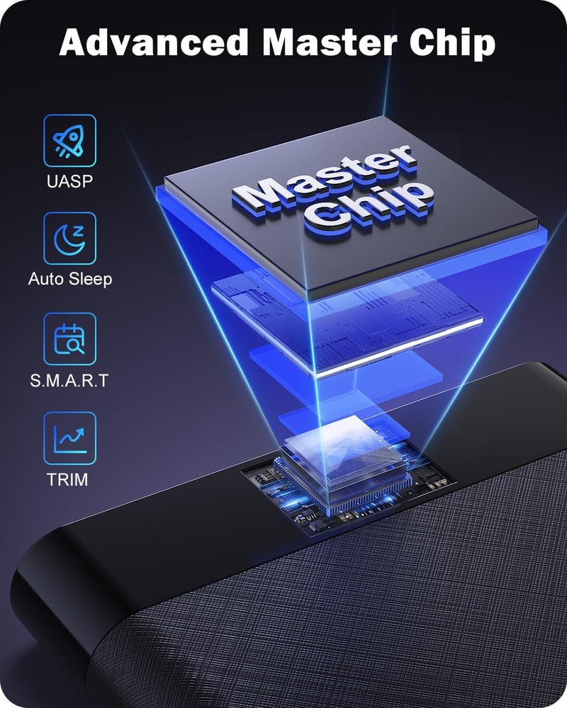 POSUGEAR حافظة قرص صلب خارجي 2.5 بوصة USB 3.0 إلى SATA III بدون أدوات لحافظة قرص صلب خارجي 7mm/9.5mm 2.5 بوصة SSD HDD مع UASP، متوافقة مع WD توشيبا سامسونج هيتاشي PS4 إكس بوكس PC TV - Image 4